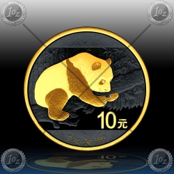 1oz KITAJSKA "Panda" 2016 (Black Rhodium + Gold)